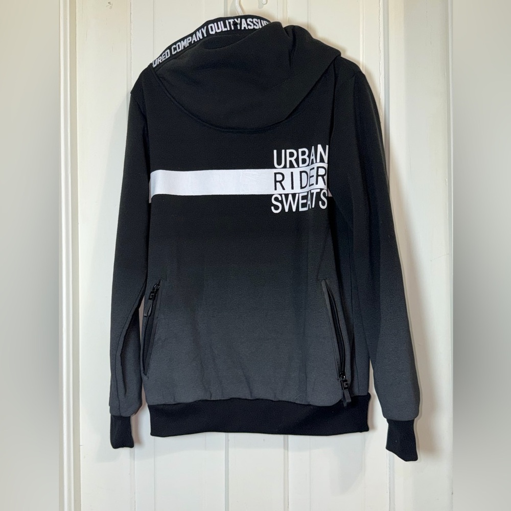 Men's XL urban Rider Sweats Be good miracle Black and Gray Men's hoodie